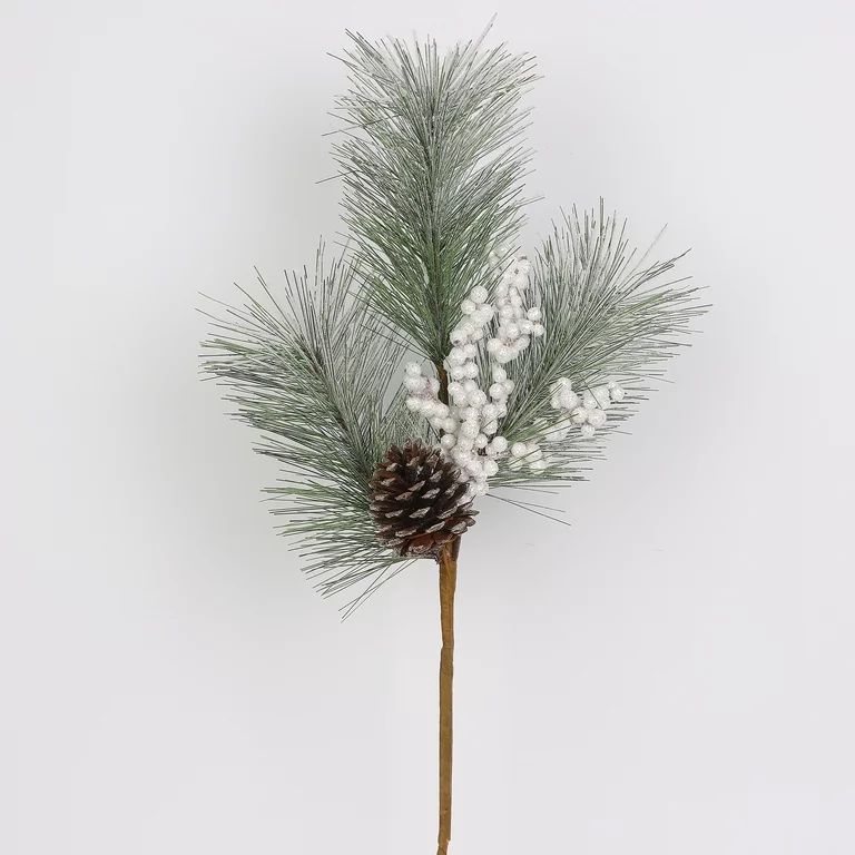 White Berries & Pinecone Decorative Christmas Pick, 18", by Holiday Time | Walmart (US)