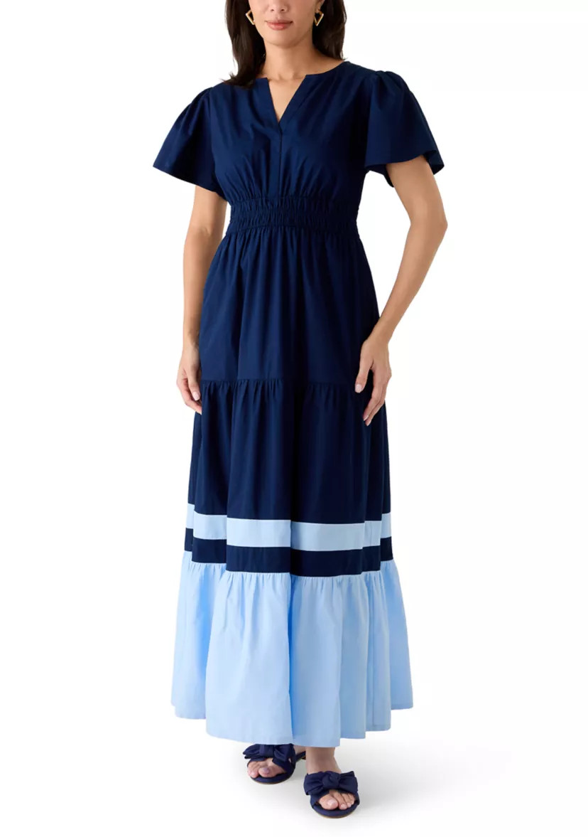 Women's Short Sleeve Waisted Midi Dress | Belk