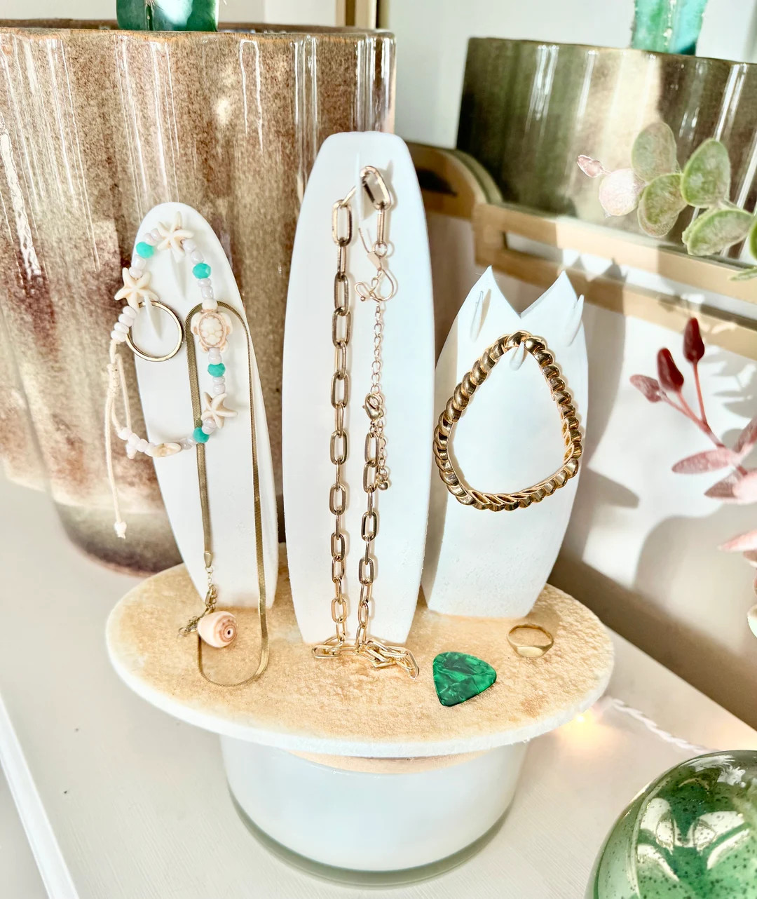 Beach-themed Surfboard Jewelry Holder 3D Printed Necklace & Bracelet Organizer, Eco-friendly Coas... | Etsy (US)