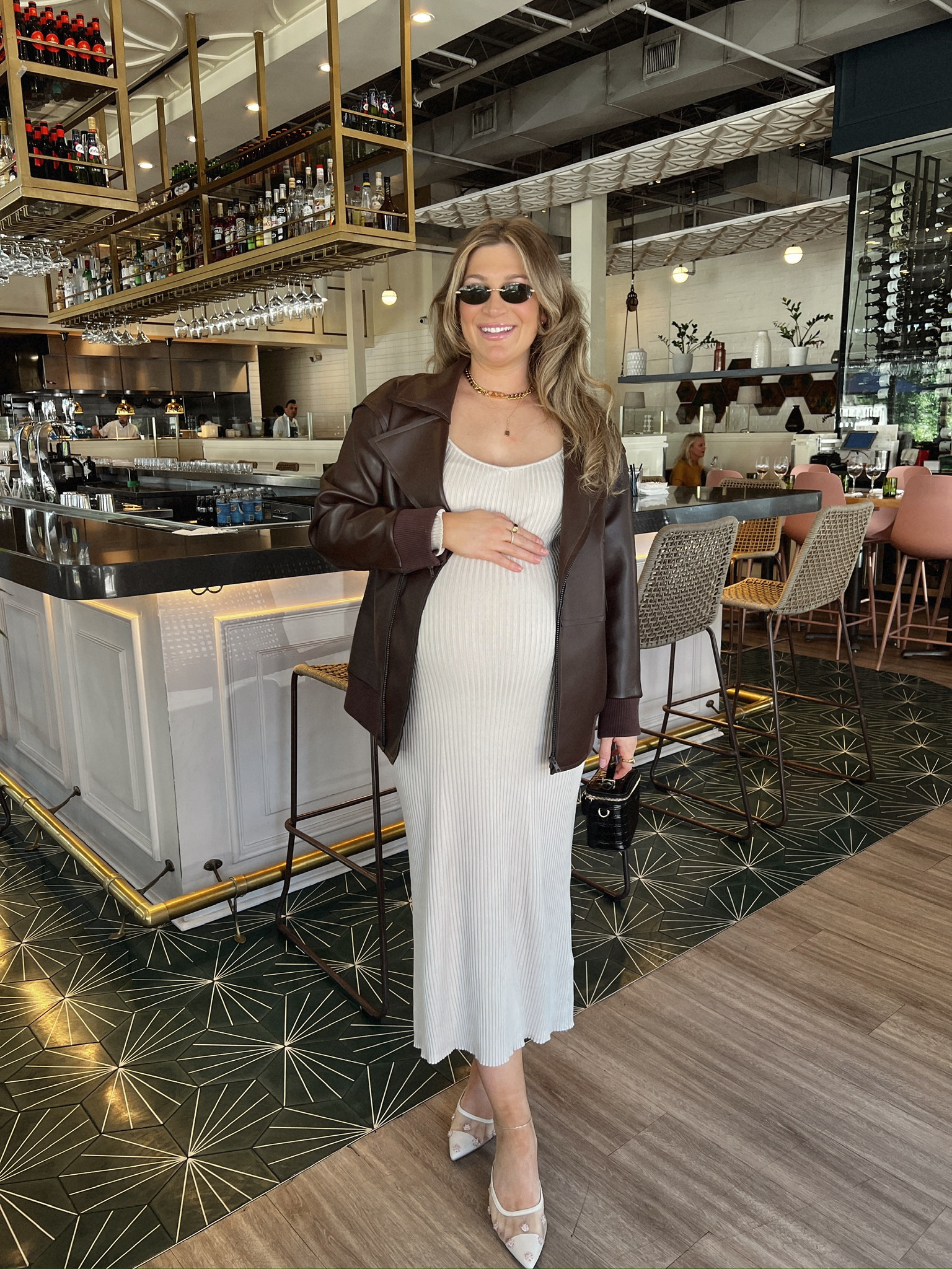 Weekend OOTD! 

Ribbed maxi dress, leather jacket, kitten heels 

#LTKBump