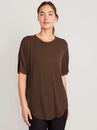 UltraLite Rib-Knit Tunic T-Shirt for Women | Old Navy (US)