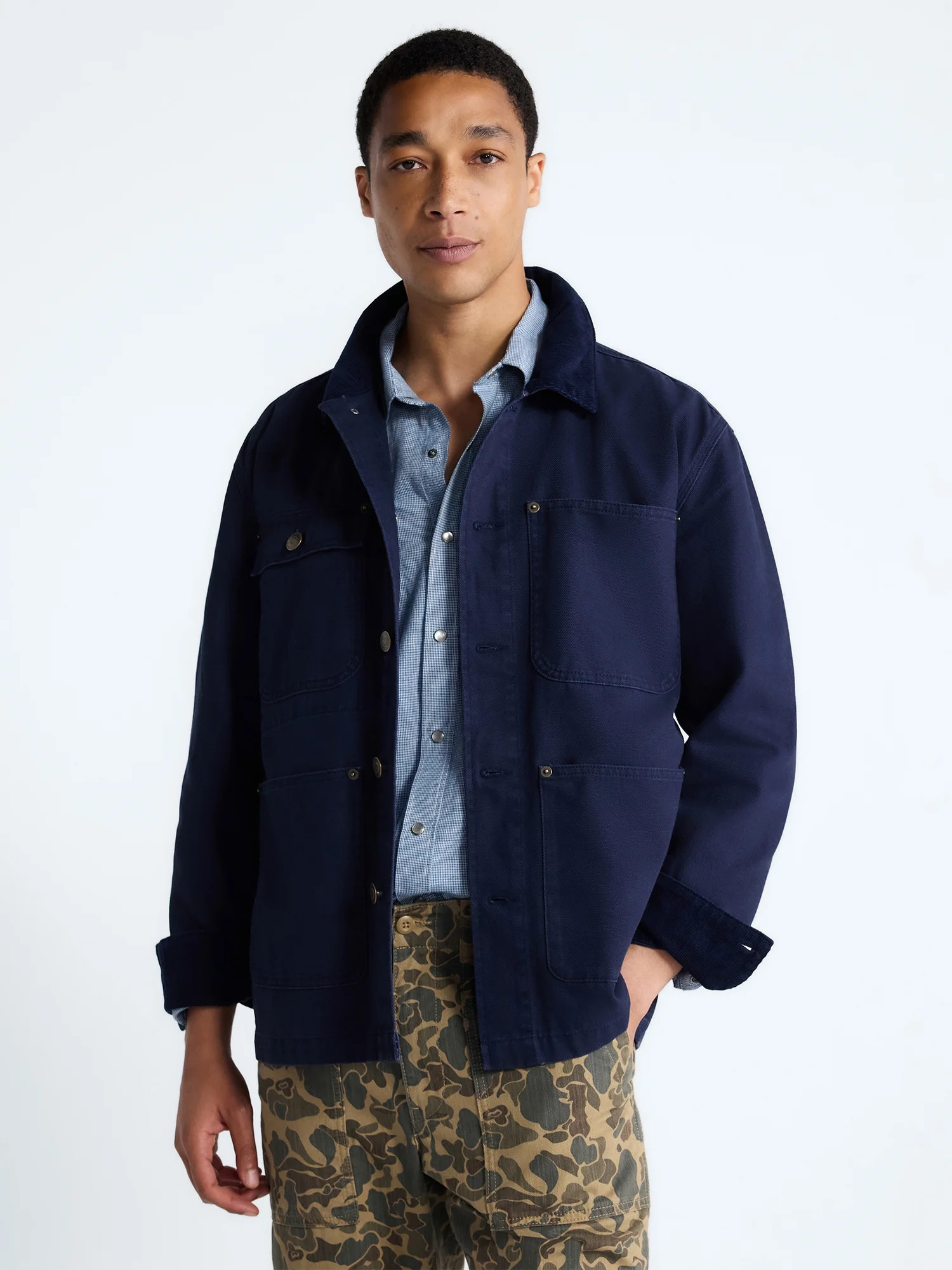 Free Assembly Men's Cotton Ranch Jacket with Long Sleeves, Sizes XS-3XL | Walmart (US)