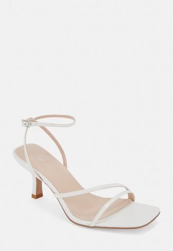 Missguided - White Strappy Low Heeled Sandals | Missguided (UK & IE)