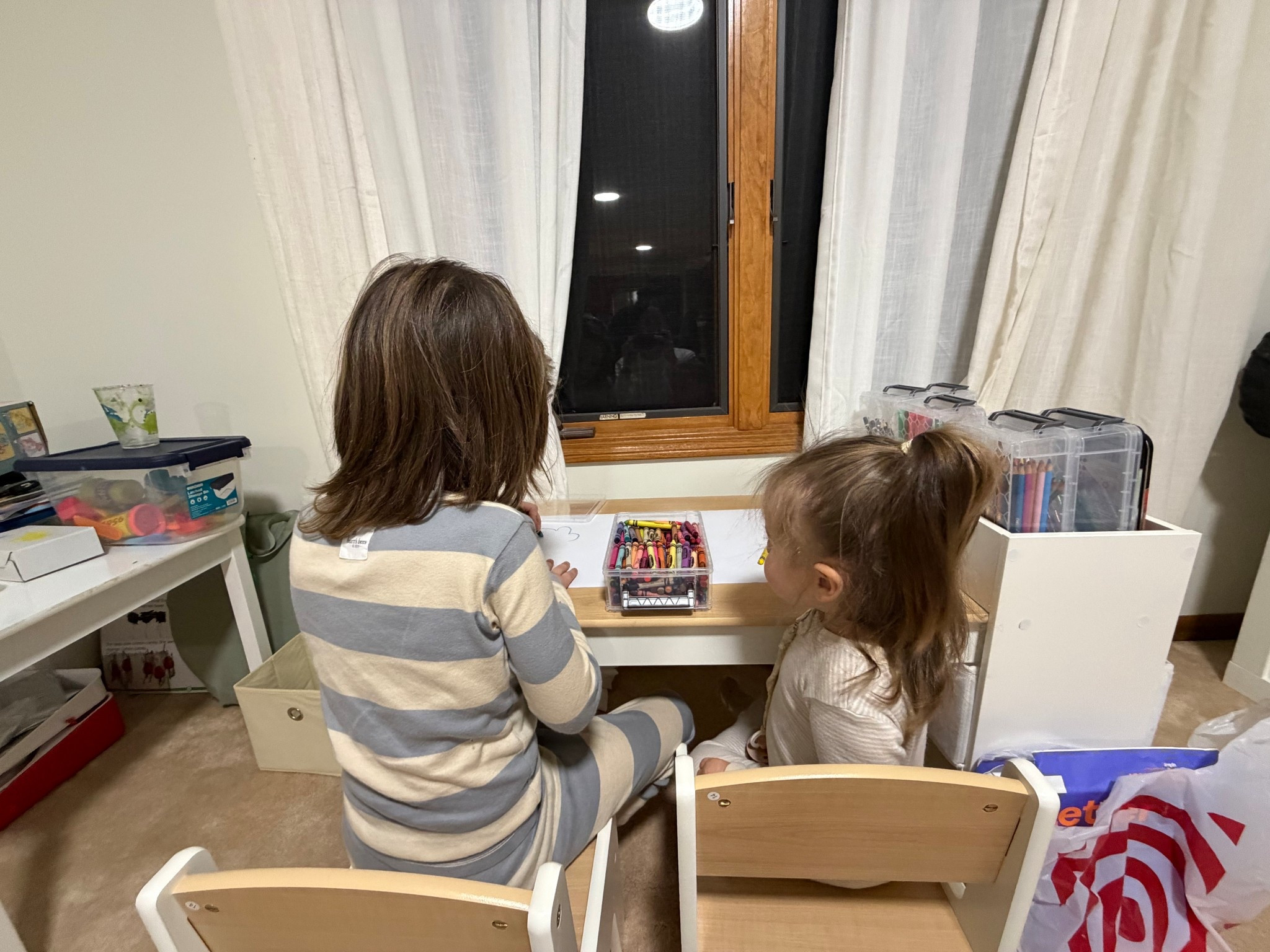 Craft sale!!! 
We just set up our new craft table & the kids wasted no time! The love being creative & im so happy they have an organized space to sit & create art 🎨🖌️🖼️
#art #kids #crafts #creative 

#LTKKids #LTKSaleAlert #LTKmomlife