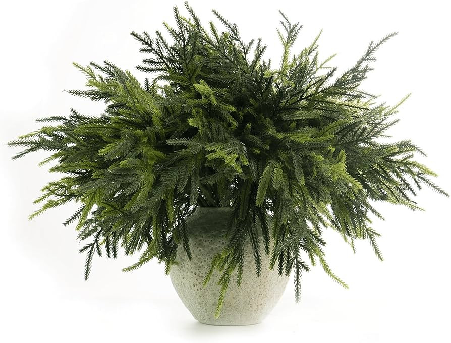 WHANLEY L&Q 23" Christmas Norfolk Pine Branches,Artificial Christmas Decorations,Norfolk Pine Ste... | Amazon (US)