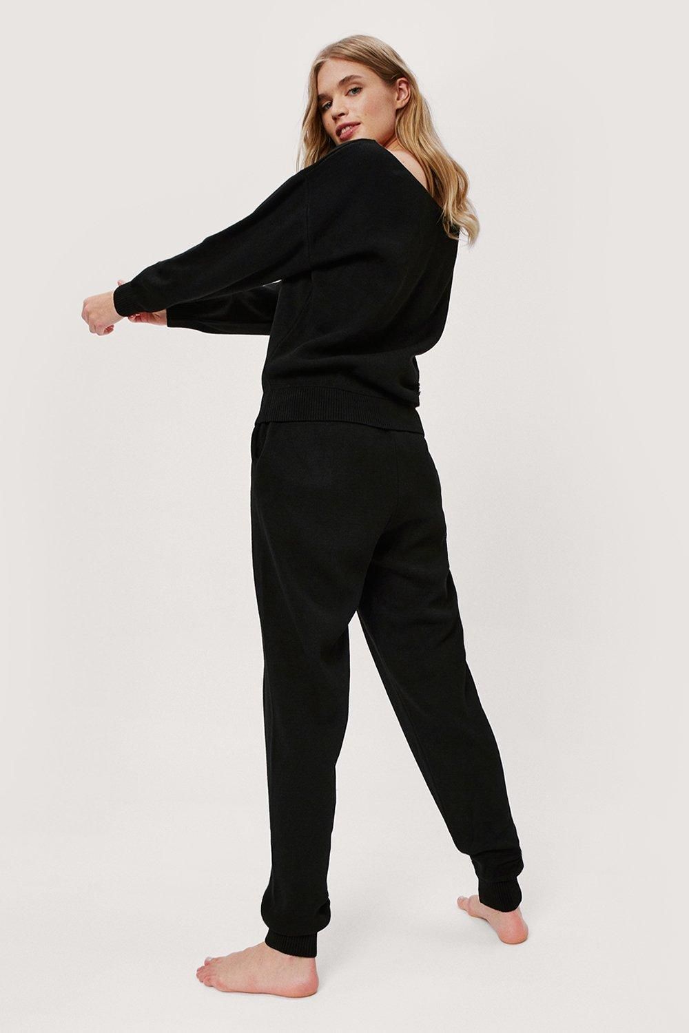 Boat Neck Relaxed Sweater and Joggers Lounge Set | Nasty Gal (US)