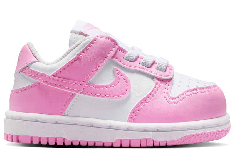 Nike Dunk Low Pink Rise Sneakers in White | StockX