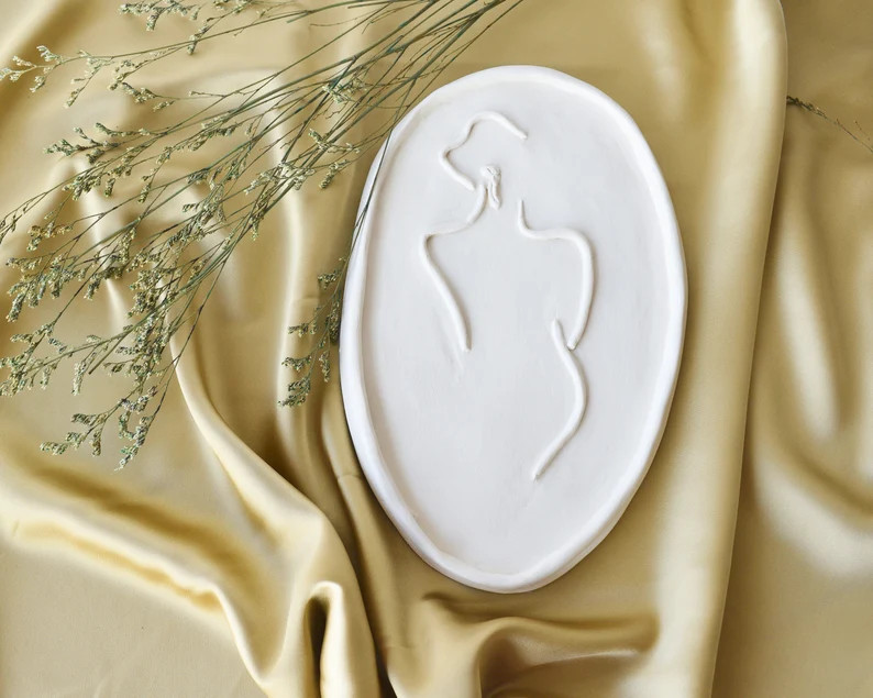 Handmade Clay Female Line Tribal Wall Art Minimalist Boho | Etsy | Etsy (US)