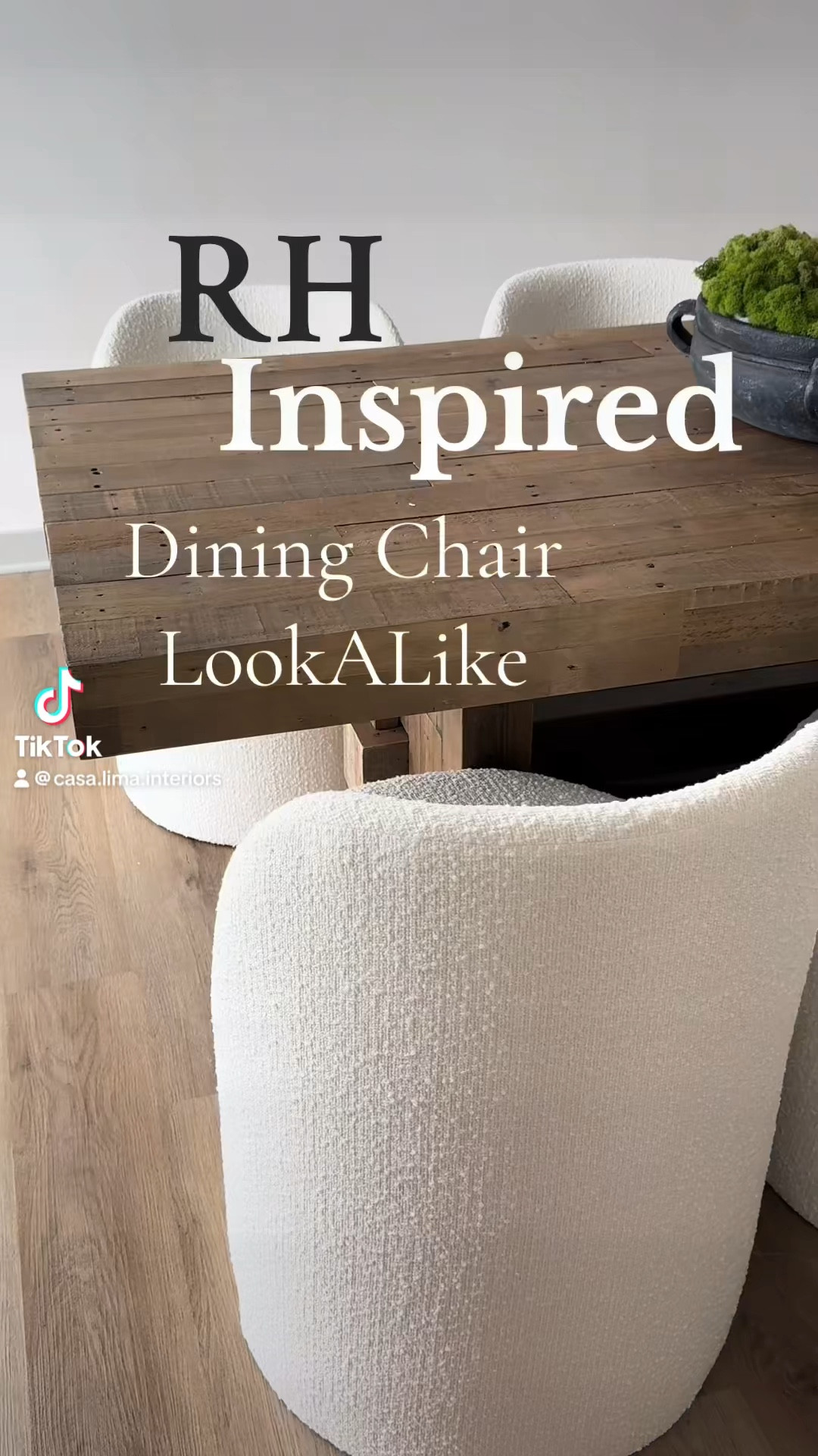 Affordable Restoration Hardware Inspired Bouclé Dining Room Chairs 

#LTKVideo #LTKxNSale #LTKHome