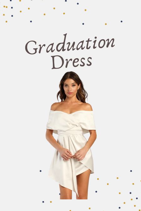 Graduation dress 
White dress 
Off the shoulder dress 
Satin dress 
Cocktail dress
Bridal Dress 


#LTKSeasonal #LTKWedding #LTKFindsUnder100