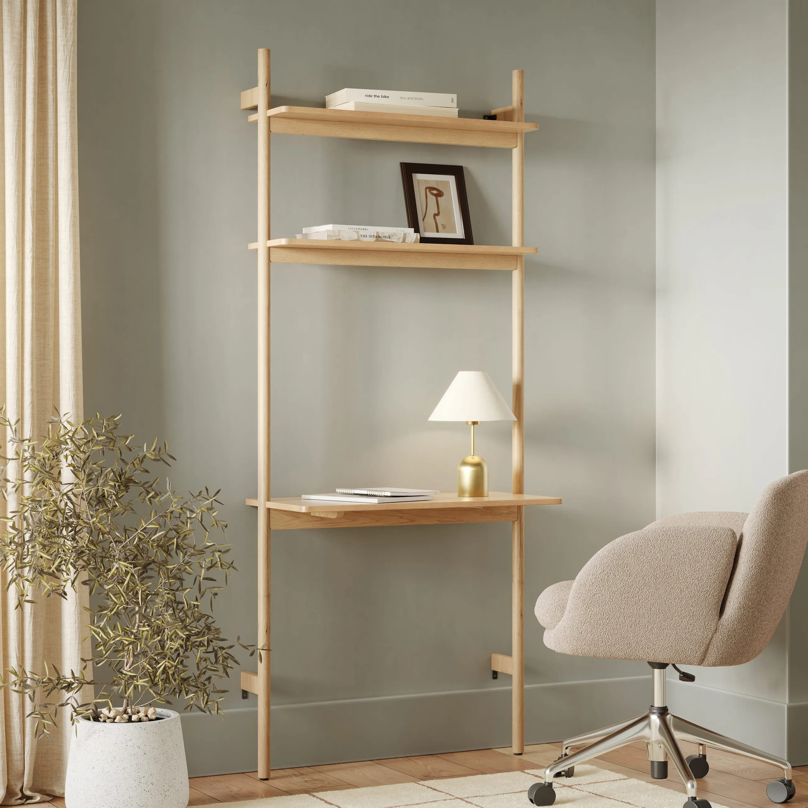 Heidi 21" Modular Shelving Unit, Narrow - White Oak | Article