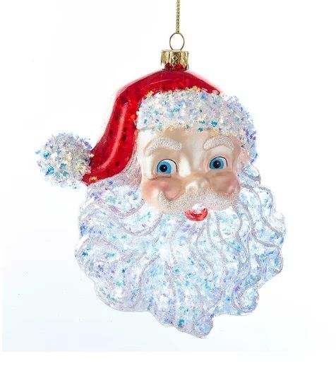 Kurt Adler (#T2290) Glass Santa Head Ornament, 5" - Walmart.com | Walmart (US)