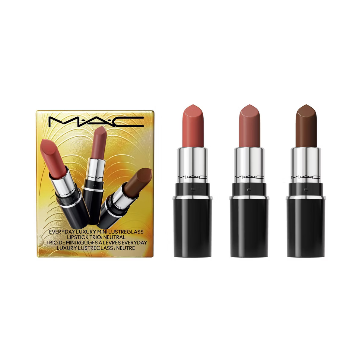 MAC Everyday Luxury Mini Lustre Glass Lipstick Trio Gift Set - Neutral - 0.18oz - Ulta Beauty | Target