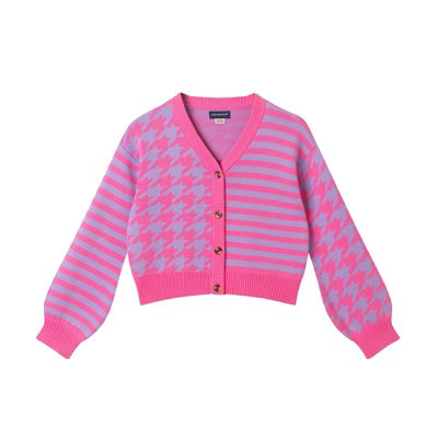 Andy & Evan Kids  Houndstooth Cardigan Pink, Size 10. | Target