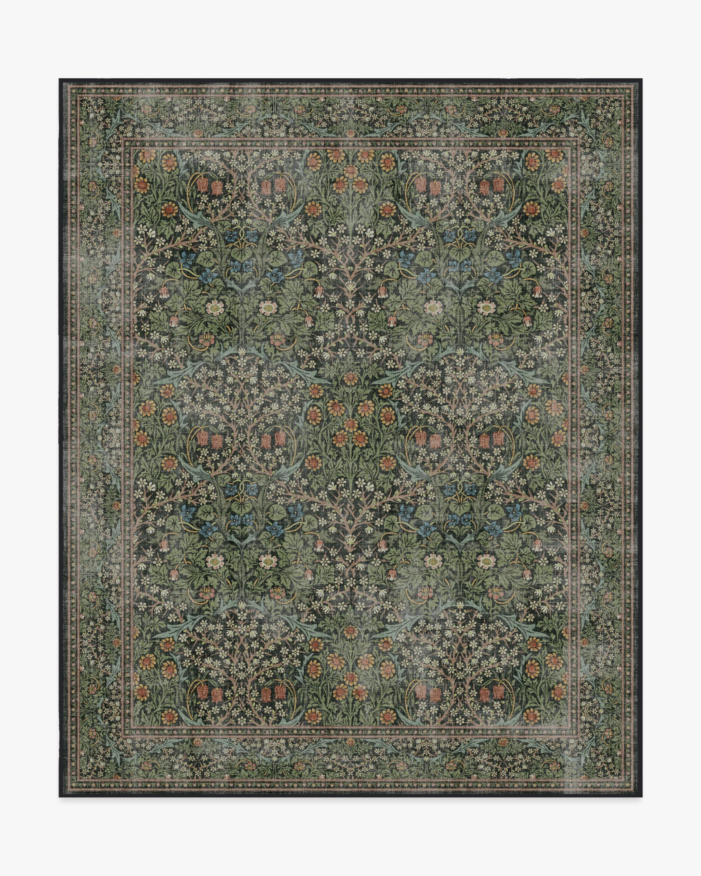 Blackthorn Forest Green Flatwoven Rug by Morris & Co. | Ruggable