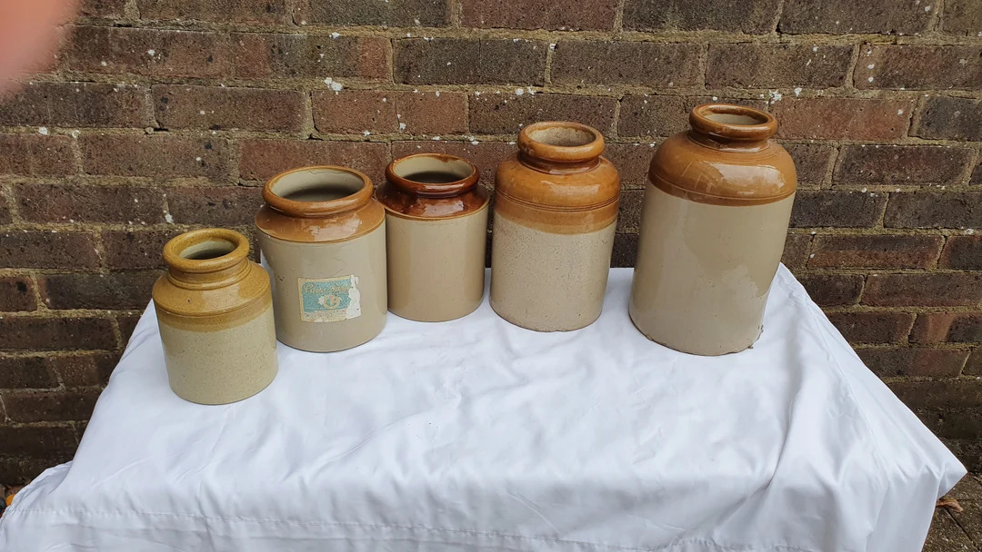 Collection of 5 Large Vintage Stoneware Storage Jars. - Etsy UK | Etsy (UK)