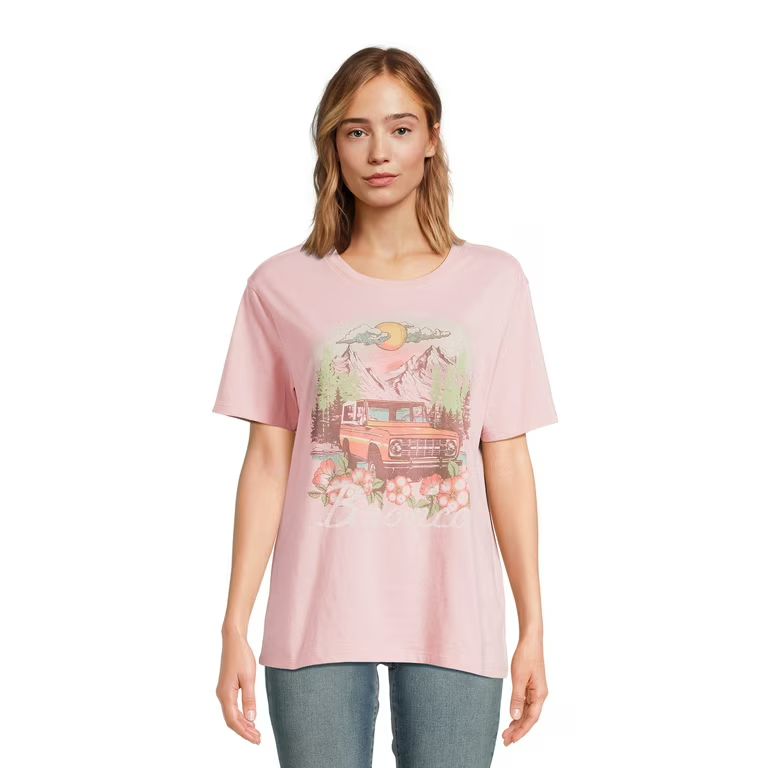 Time And Tru Women's Ford Bronco Graphic Tee with Short Sleeves, Sizes S-XXXL | Walmart (US)