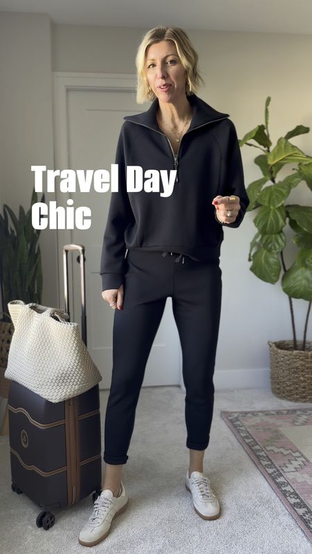 Travel day outfit ideas ✈️

use my code: SARAHKELLYXSPANX for 10% off + free shipping 

I’m wearing my a medium in the pullover for an oversize fit, and a size small in the tapered joggers

#LTKVideo #LTKover40 #LTKtravel