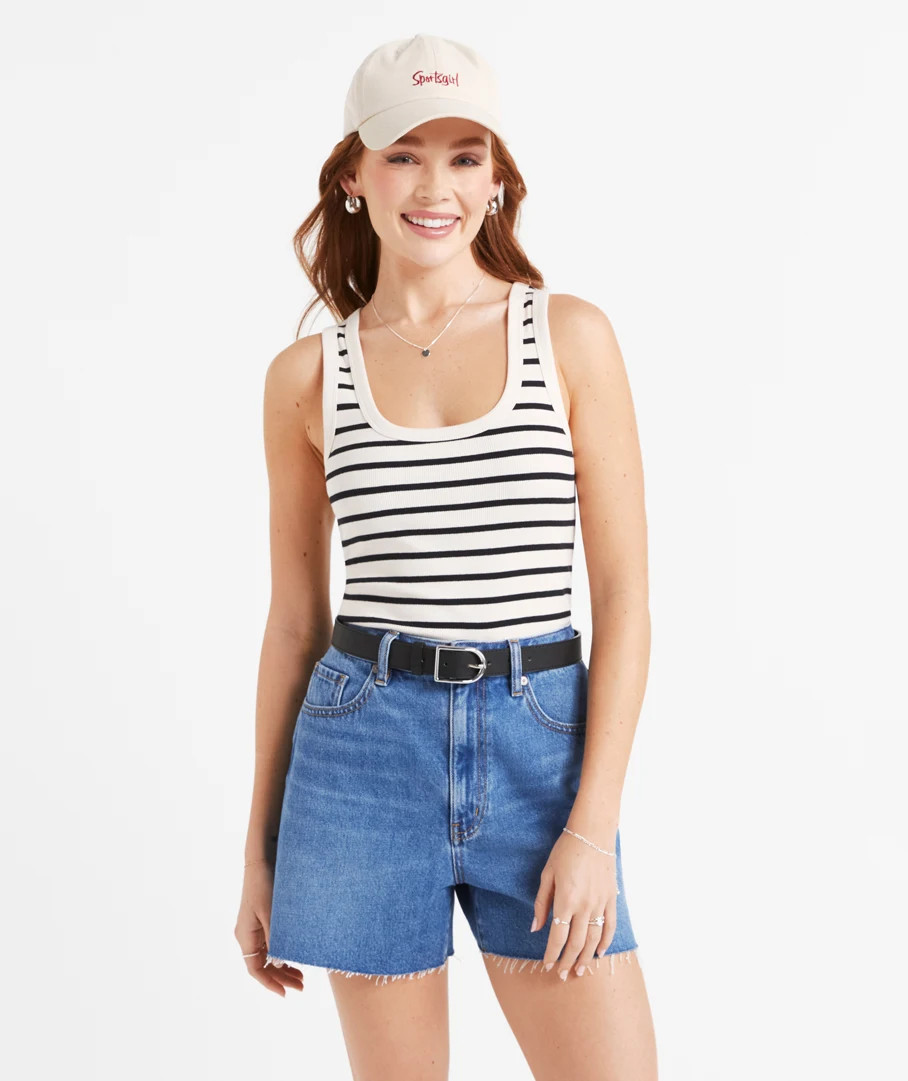 AUSTRALIAN COTTON SCOOP NECK TANK | Sportsgirl