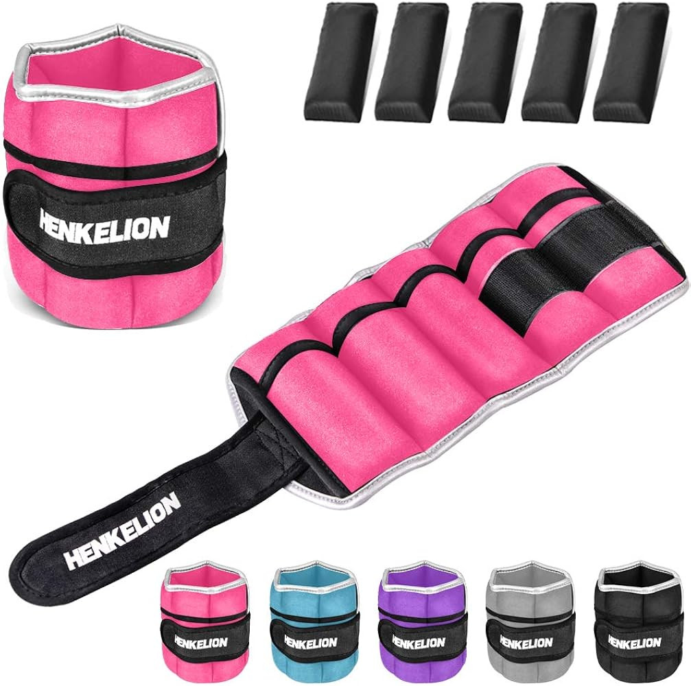Henkelion 1 Pair 2 3 5 10 Lbs Adjustable Ankle Weights For Women Men Kids, Strength Training Wris... | Amazon (US)