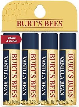 Burt's Bees 100% Natural Moisturizing Lip Balm, Vanilla Bean - 4 Tubes | Amazon (US)