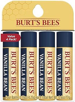 Burt's Bees 100% Natural Moisturizing Lip Balm, Vanilla Bean - 4 Tubes | Amazon (US)