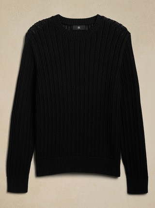 Textured Cotton Crew-Neck Sweater | Banana Republic (US)
