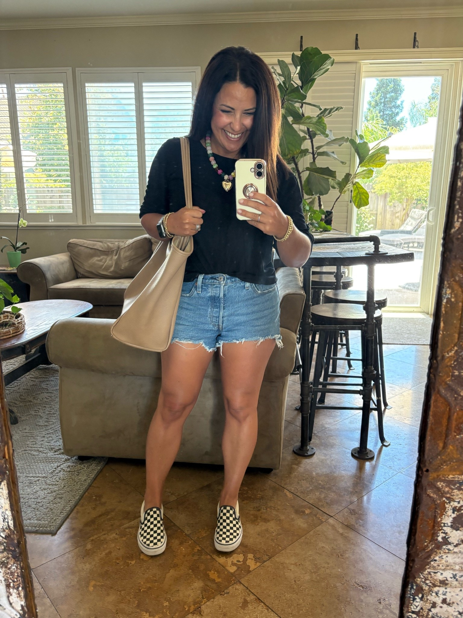 Casual Monday 🤍 This is one of those outfits I throw on when I want to be comfortable but still feel put together. Everything is easy to mix and match, and these checkerboard Vans slip-ons never go out of style.

#LTKOver40 #LTKPetite #LTKmomlife