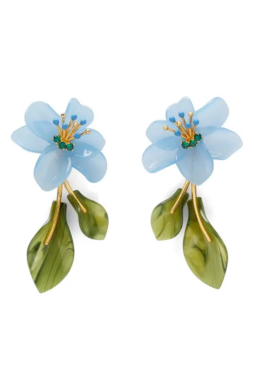 Kate Spade New York flower statement drop earrings in Blue/Multi at Nordstrom | Nordstrom