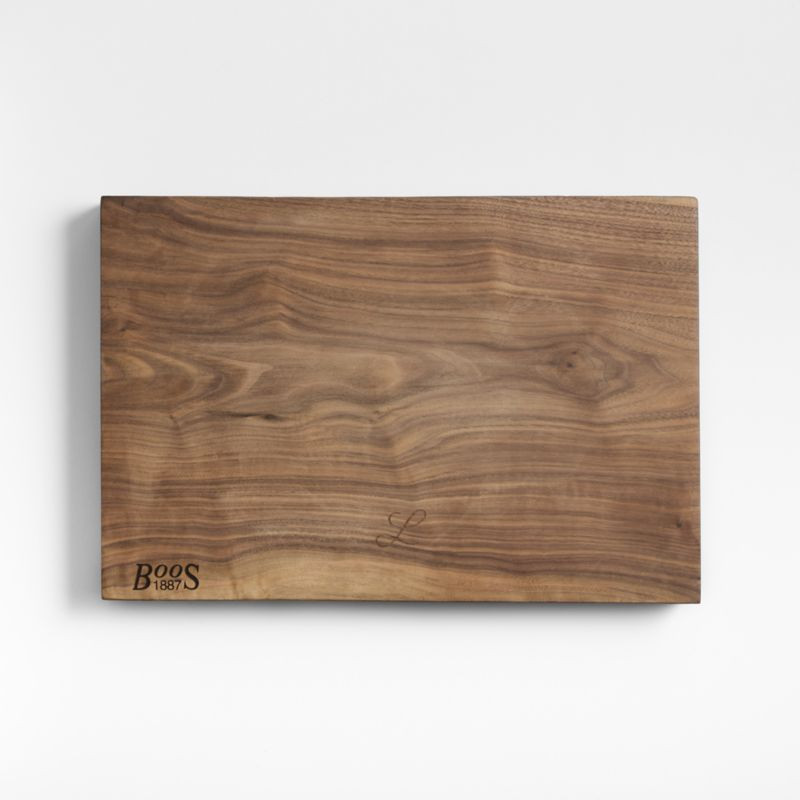John Boos 17"x12" Rustic Edge Walnut Cutting Board/Serving Board | Crate & Barrel | Crate & Barrel