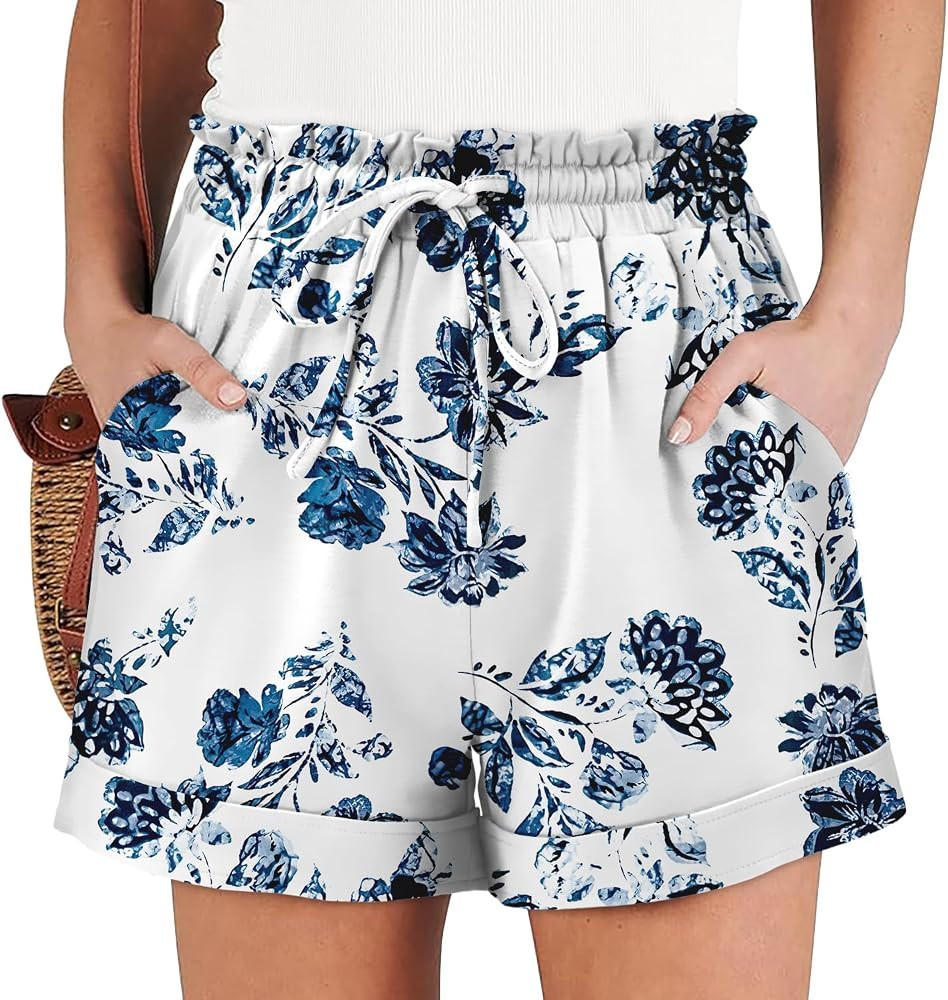 Angerella Women Casual Shorts Drawstring Comfy Elastic Waist Shorts Summer Pull On Short Pants wi... | Amazon (US)