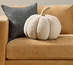 Faux Fur Pumpkin Shaped Pillow | Pottery Barn (US)