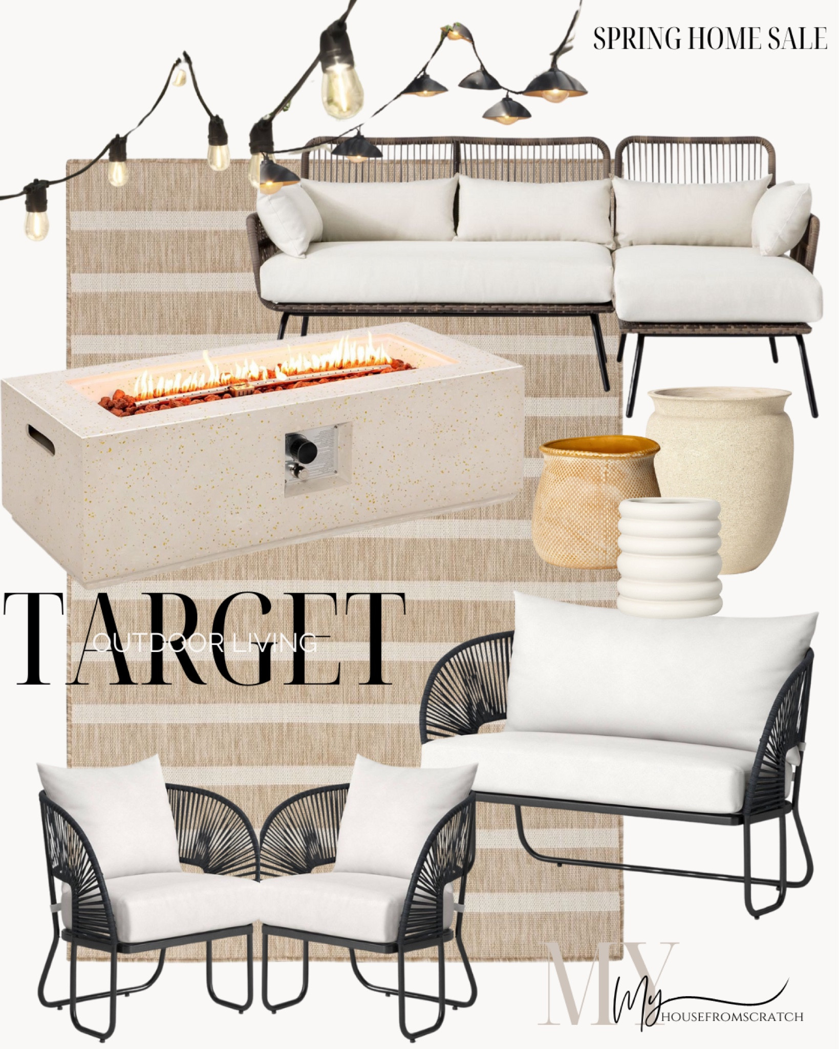 Target spring home sale, target outdoor furniture,
target outdoor living, target outdoor rug, target planters,
outdoor fire pit, outdoor
seating, outdoor sectional

#LTKHome #LTKFindsUnder50 #LTKSeasonal