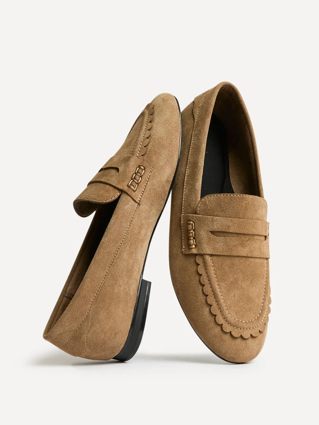 Bree Taupe Suede Leather Penny Loafer | Linzi Shoes