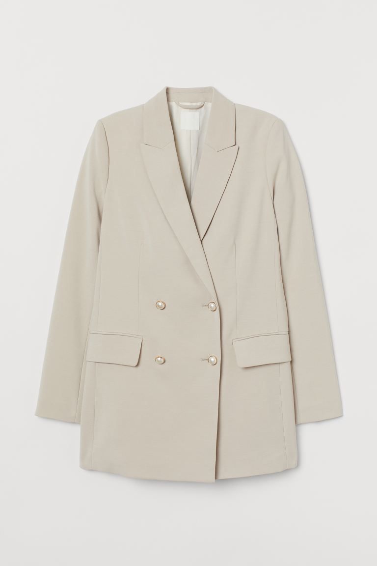 Straight-cut, double-breasted jacket in woven fabric. Notched lapels, pearlescent buttons at fron... | H&M (US + CA)