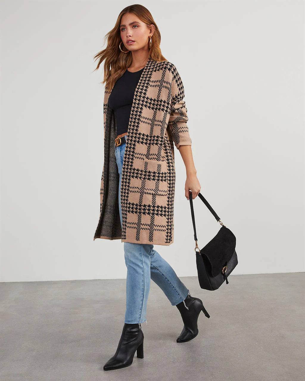 Fair And Square Plaid Pocketed Cardigan | VICI