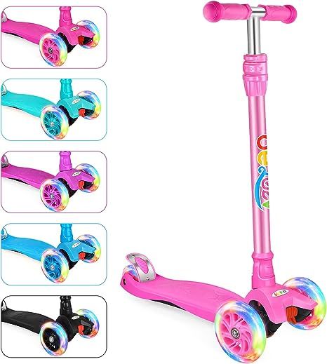 Beleev A2 Scooters for Kids 3 Wheel Kick Scooter for Toddlers Girls Boys, 4 Adjustable Height, Le... | Amazon (US)