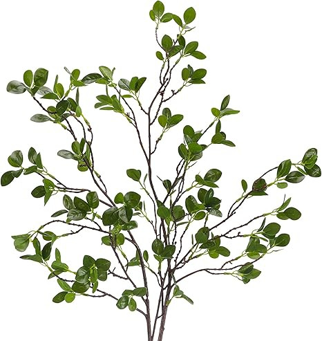 Whonline 2pcs Artificial Greenery Stems Faux Eucalyptus Leaf Branches Ficus Twig for Home Office ... | Amazon (US)