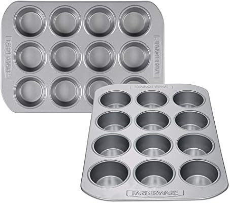 Farberware 47742 Nonstick Bakeware 12-Cup Muffin Tin Set / Nonstick 12-Cup Cupcake Tin Set - 2 Pi... | Amazon (US)