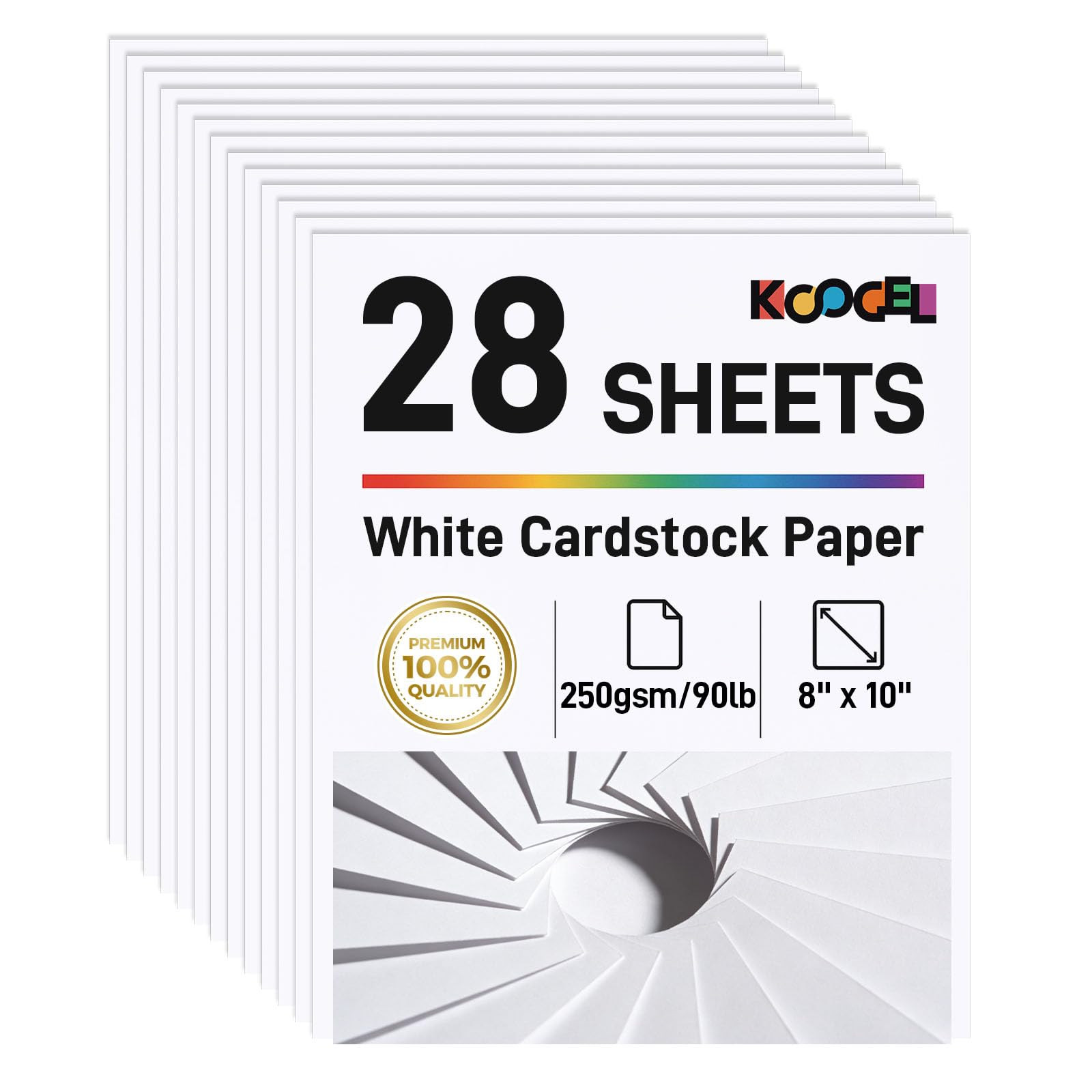 Amazon.com: Koogel 28 Sheets White Cardstock Paper, 8" x 10" Craft Paper Heavyweight Card Stock, ... | Amazon (US)
