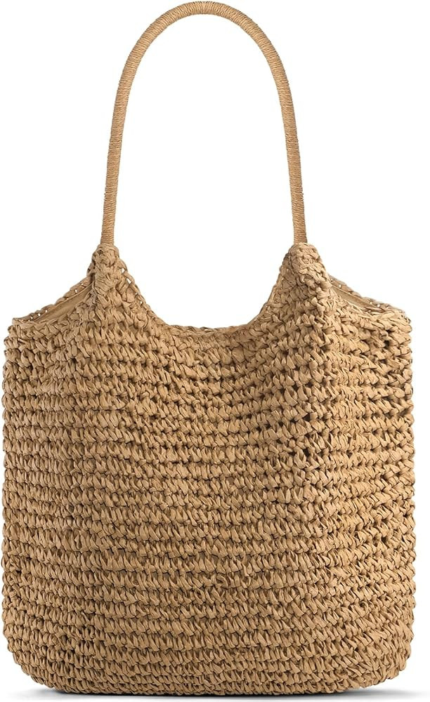 NEWROGENG Straw Purses for Women 2025, Large Beach Bag Summer Beach Tote Hand Woven Purse Shoulde... | Amazon (US)