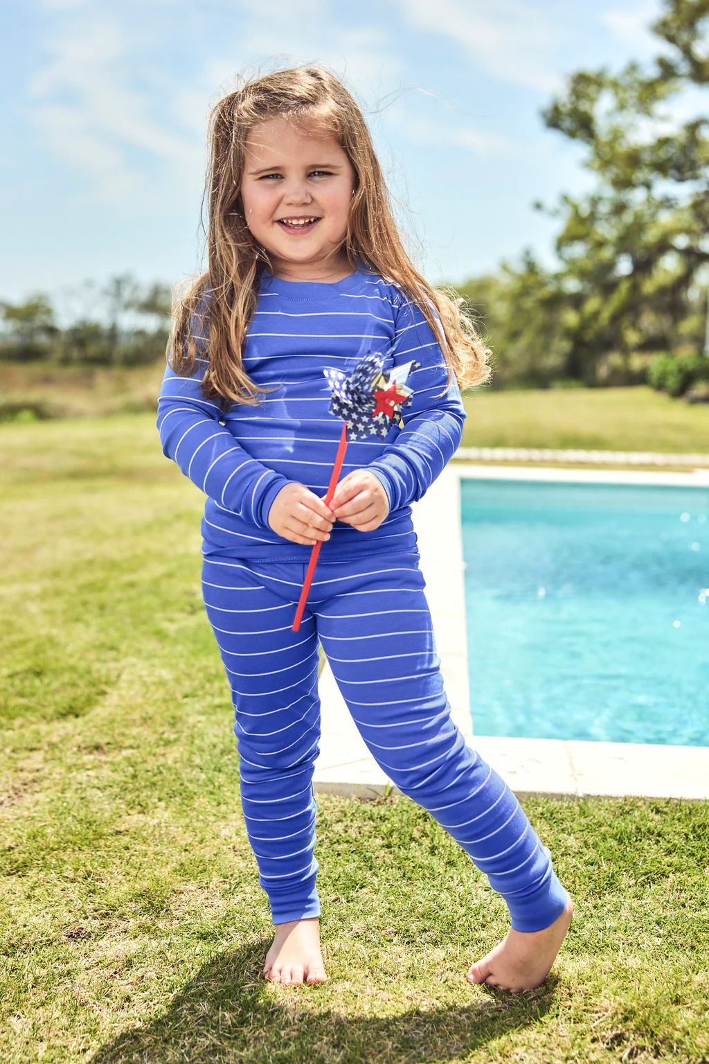 Kids Long-Long Set in True Cobalt | Lake Pajamas