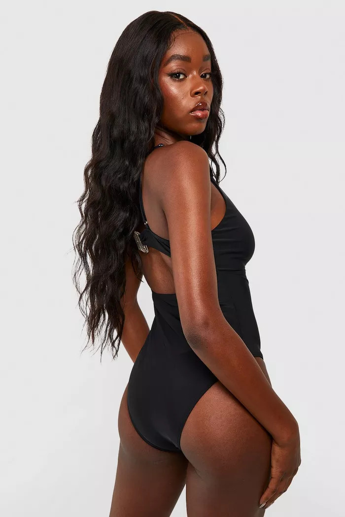 Tummy Control Twist Front Swimsuit | Boohoo.com (UK & IE)
