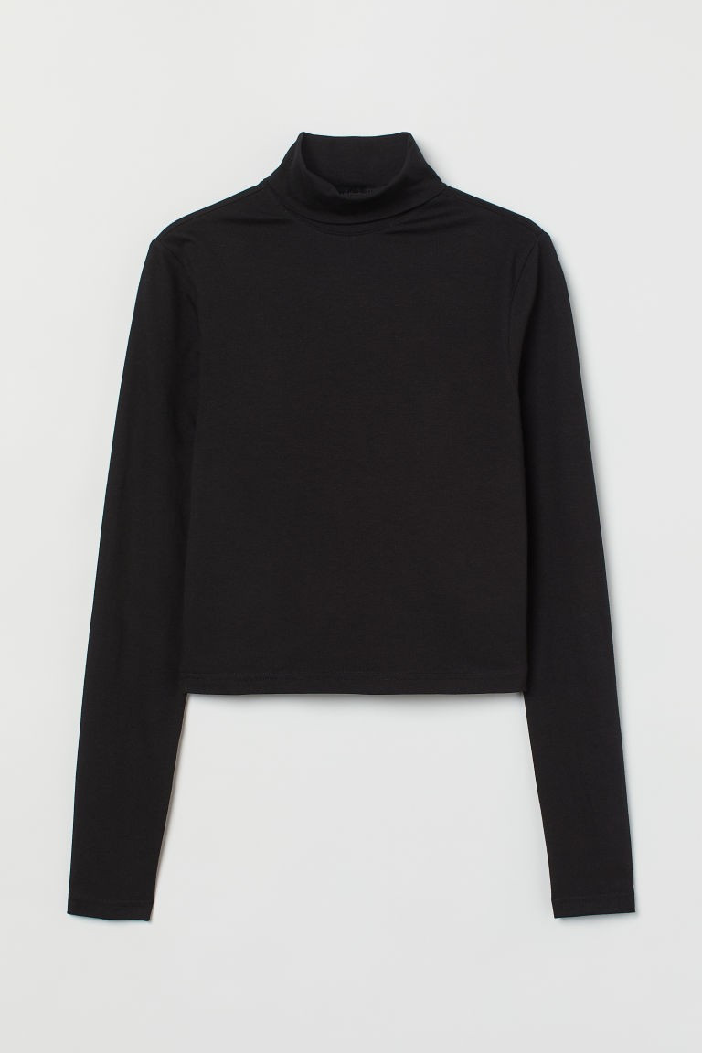 H & M - Turtleneck Top - Black | H&M (US + CA)