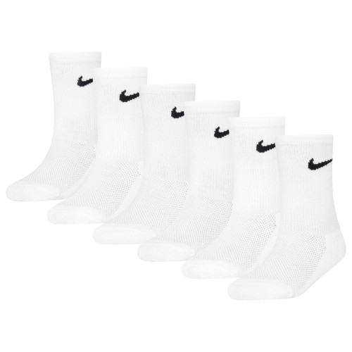 Nike Girls Nike Mesh And Cushioned 6 Pack Crew Socks - Girls' Grade School White Size S | Foot Locker CA
