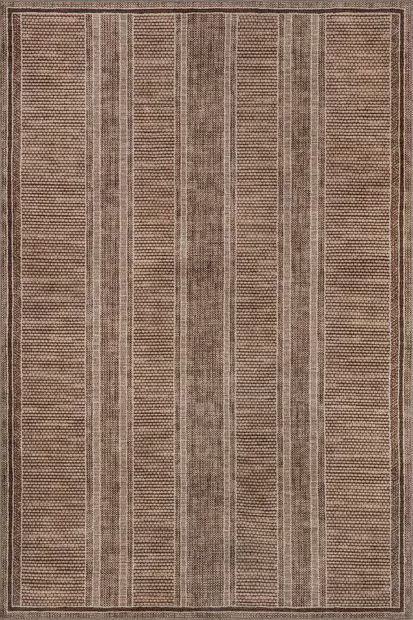 Brown Dannica Striped Washable Area Rug | Rugs USA