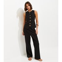 Women's Black Linen Rich Tailored Trousers New Look | New Look (UK)