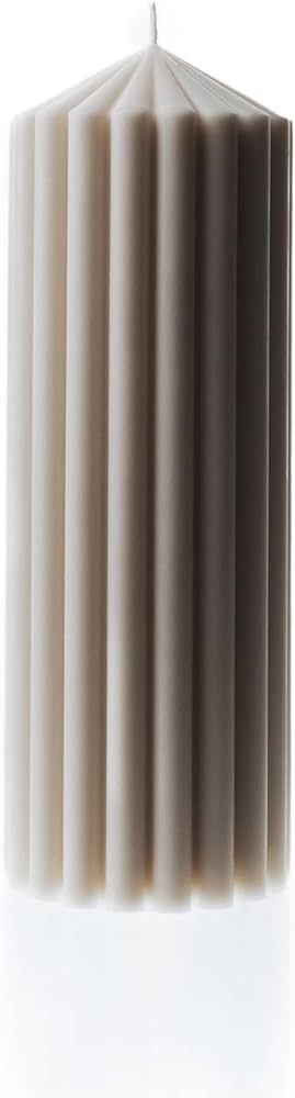 LAWA Ribbed Peak Pillar Candle - Large Beautiful Handmade Pillar Scented Soy Wax Candle Elegant B... | Amazon (US)