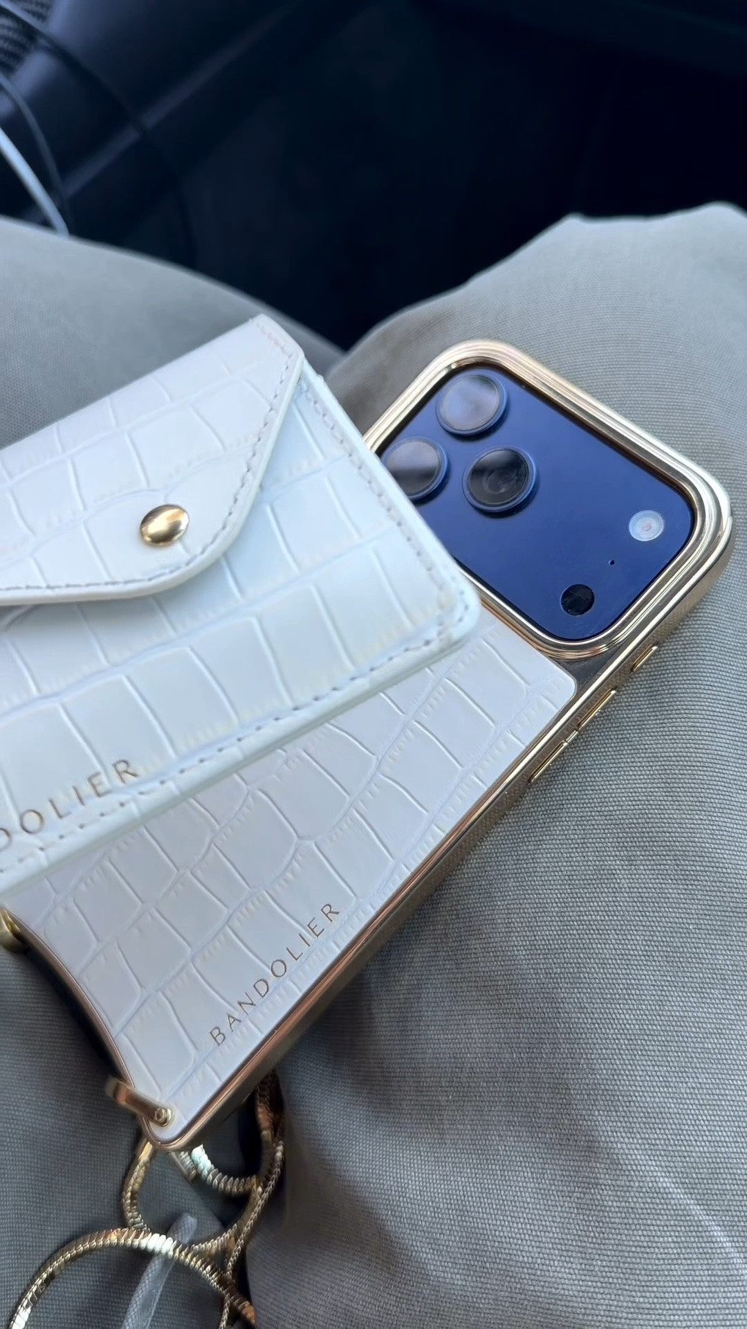 Added this #crocleather print to my #Bandolier collection this year and it’s beautiful! 30% off today only. This one has a detachable card pouch that snaps back on by magnet and clips to secure. Cream leather outlined in gold. Get it while it’s on sale! @BANDOLIER 

#iphonecase #leatherphonecase

#LTKSaleAlert #LTKootd #LTKdayinmylife