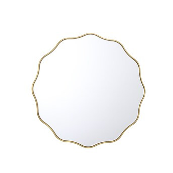 allen + roth 30-in W x 30-in H Round Gold Beveled Wall Mirror | Lowe's